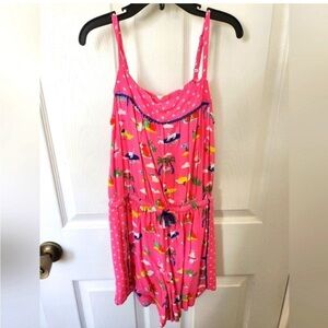 Mini Boden Girl's vacation Cats Strappy Romper. Size 9-10.